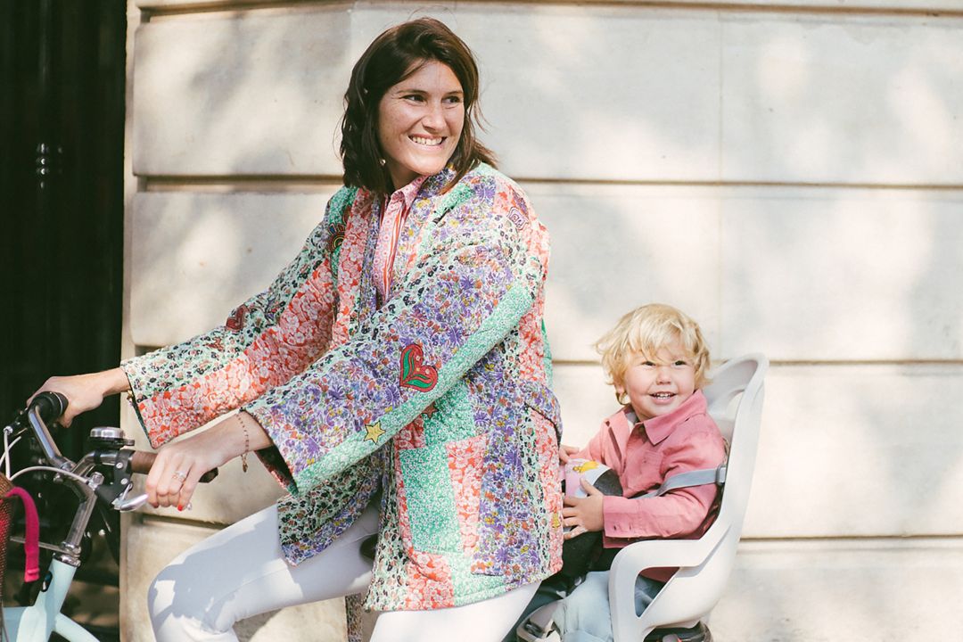 PlaceMaker Amandine riding a bicycle